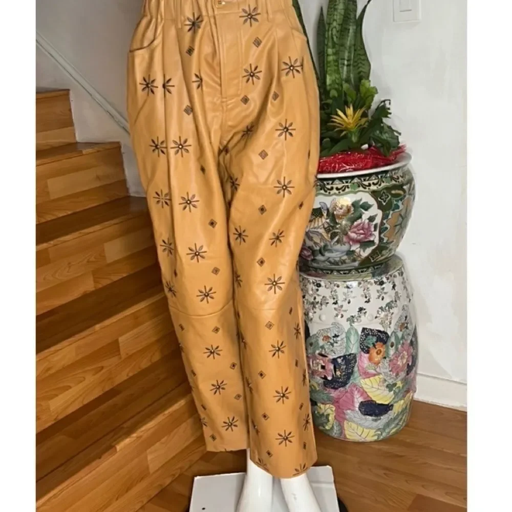 Free People Camille Embellished Vegan Pants
